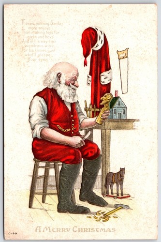 Santa claus vtg postcard - santa,