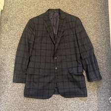 Holland & Sherry Men's Plaid Blazer Uk M Jacket Savile Row Royal Classic Woven