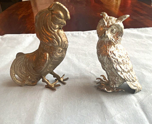 Metal owl and - metal,
