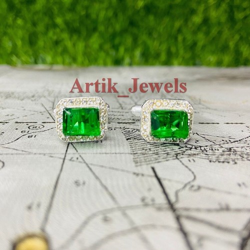 Lab grown emerald - with, 14k