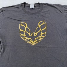 Vintage Pontiac Firebird Shirt Mens Large Gray Gold Trans Am Bird Muscle Car