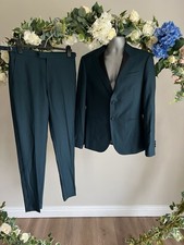 TED BAKER Mens Suit Tuxedo 2 Pieces Trousers & Jacket UK M & 32" Dark Green NEW