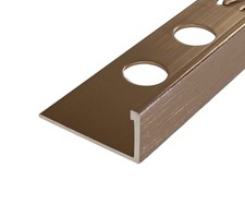 5 x Brushed Bronze Metal 10mm Tile Trim