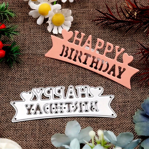 Happy birthday hearts metal - happy, &