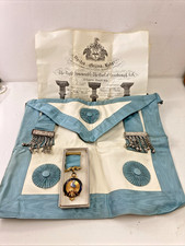 (RefJOH9) Masonic apron medal and certificate John C Rhodes Halcyon Lodge Oldham