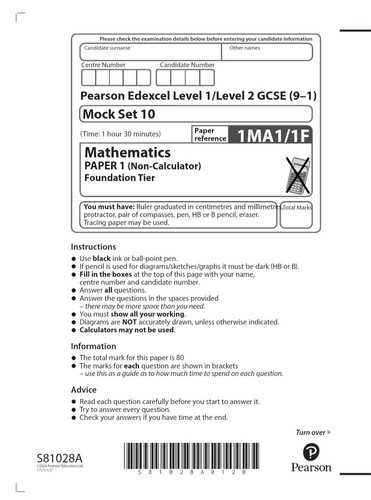 Gcse edexcel mock - edexcel, set