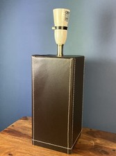Retro Vintage Faux Leather Rectangular Table Lamp Base, 38cm Tall