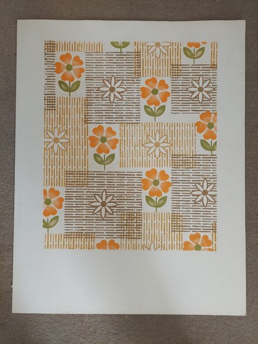 Vintage original 1970s textile - original,
