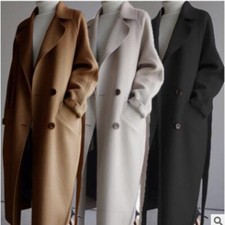 Womens Long Overcoats Ladies Casual Loose Button Up Trench Coats with Belt