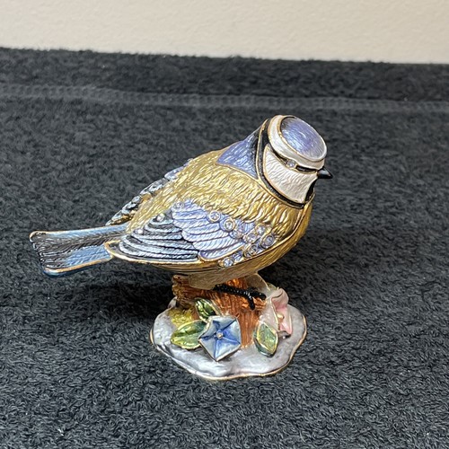 Blue tit bird enamelled - bird,