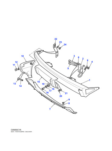Land rover front bumper end - land,
