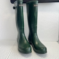 BARBOUR Ladies dark green wellington boots size 9- CG L31