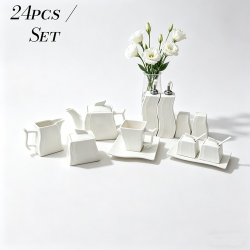 White ceramic dinner tea - dinner, set
