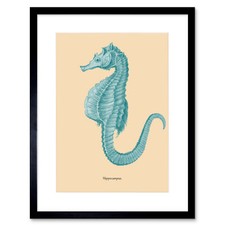 Sea Horse Hippocampus Blue Art