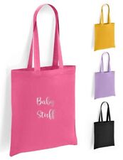 Baby Stuff Print Tote Shopping Bag 100% Cotton with long handles