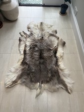 Premium Grade A Genuine Reindeer Hide with Natural Dark Shade Markings