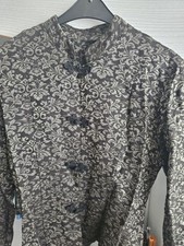 LADIES ORIENTAL  STYLE TOP (NO SIZE ON LABEL BUT MEASURMENTS  SHOWN IN PHOTOS)