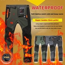 Men Waterproof Cargo Walking Trousers Rain Fishing Hiking Outdoor Work Pants UK