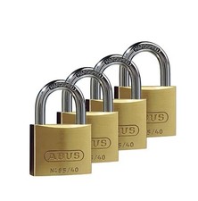 ABUS Padlock 40mm Brass 65 Series Pack of 4 - ABU6540QPK