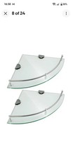 2pcs Glass Corner Shelf
