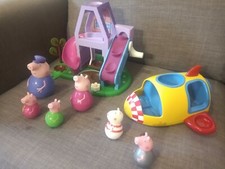 PEPPA PIG WEEBLE BUNDLE HOUSE ROCKET / SPACESHIP & CHARACTERS GRANDPA PIG ETC