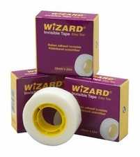 Wizard Invisible 19mm X 33m Sellotape Mending Easy Tear Original Packaging