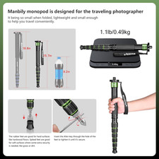 Monopods for Cameras  Camera Monopod 61Inches Walking Stick with Handle Porta...