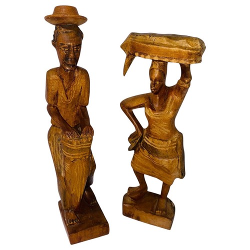Pair hand carved african - carved,