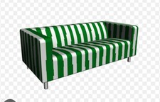 Ikea KLIPPAN sofa COVER ONLY, radbyn green white stripe 404.601.70