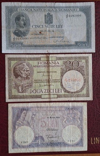 Romania banknotes 1920 - -1950,