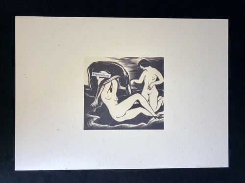 Erotic woodcut nude young - woodcut, "young