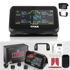 Wireless Solar TPMS LCD Car Tire Pressure Monitoring System Alarm Tyre Monitor