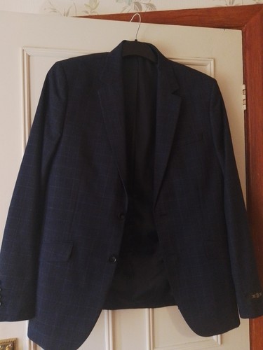 Men blue checkered blazer - blue,