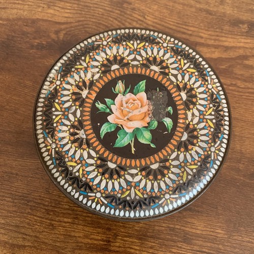 Vintage tin embossed floral - tin,