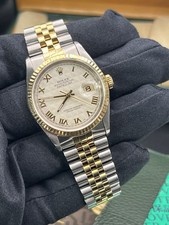 Rolex Datejust Gents Watch 16233 Box Papers Factory Pyramid  Dial (1020)