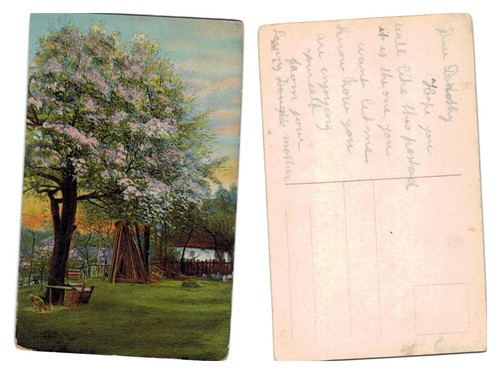 Vintage postcard spring - -,