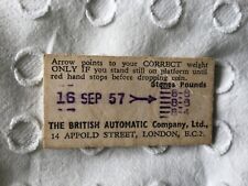 1957 Weight Machine Trade Card - Character Card - British Automatic Company Ltd