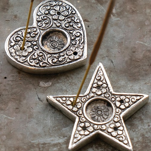 Heart star embossed - embossed, rustic