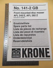 Krone No.141-2 GB Front Mounted Disc Mower AFL 242/Z, AFL 282 Z Spare Parts List