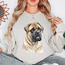 English Mastiff Womens Sweatshirt Dog Lover Ladies Jumper Animal Portrait