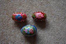 Polish Wooden Eggs x3 Pisanka