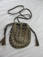 Khaki Canvas Pouch Bag With