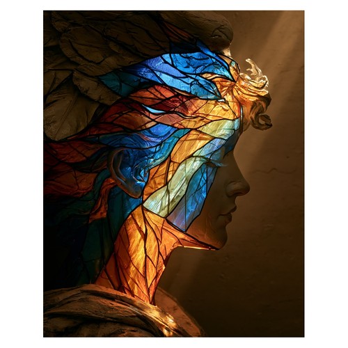 Stained glass portrait - glass,