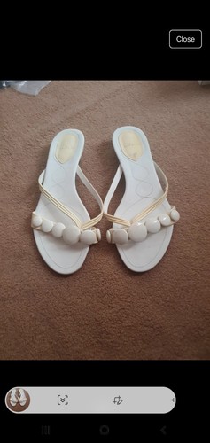 Clarks white slippers size - white,