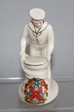 RARE WWI ARCADIAN CRESTED CHINA MODEL OF SAILOR WINDING CAPSTAN NEWHAM ON SEVERN