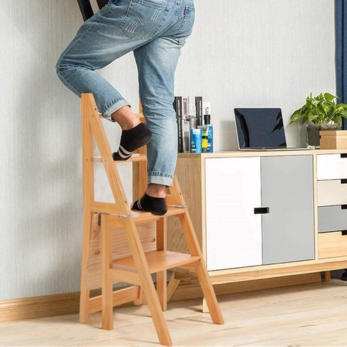 Folding wooden ladder chair - wooden,