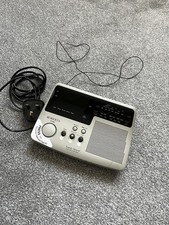 Roberts CR 9900 Silver Dual Alarm Clock Radio Natural Sleep Sounds Ocean Birds