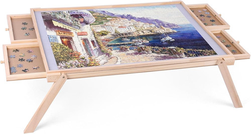 Jigsaw puzzle table wooden - jigsaw,
