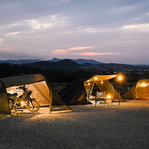 Motorcycle camping tunnel tent - motorcycle,