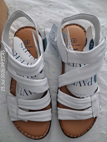 Ladies white pavers sandals - ladies,